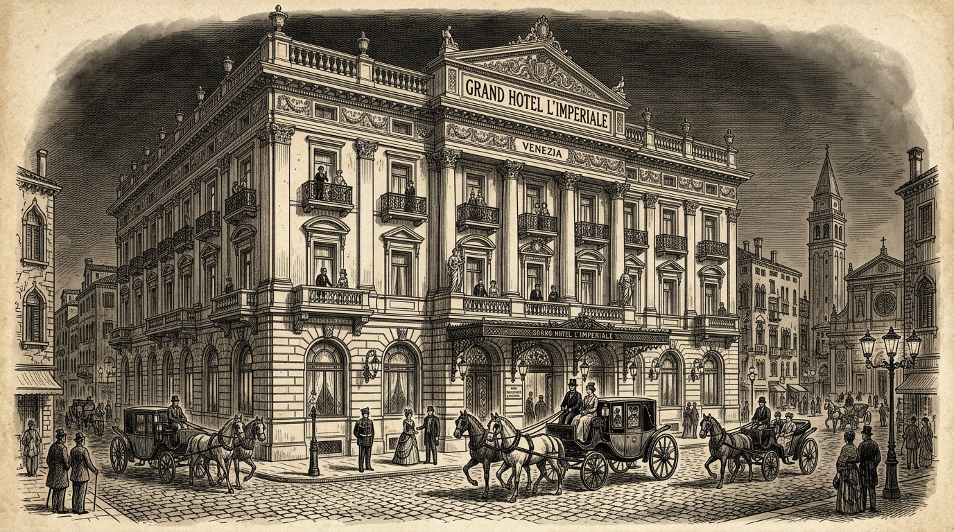 Grand Hotel — vintage ink illustration